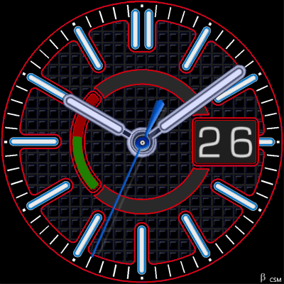 539 S Red Android Watch Face