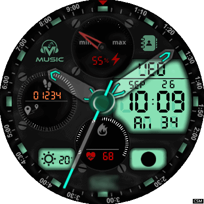 Clock Skin RR063 Android Watch Face