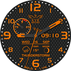 KYR Bold Life Orange Android Watch Face