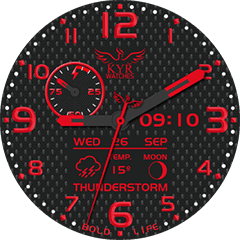 KYR Bold Life Red Android Watch Face