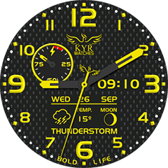 KYR Bold Life Yellow Android Watch Face
