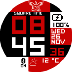 KYR Square Time Watch Face
