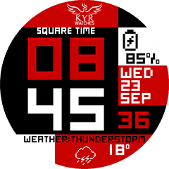 KYR Square Time Round Android Watch Face