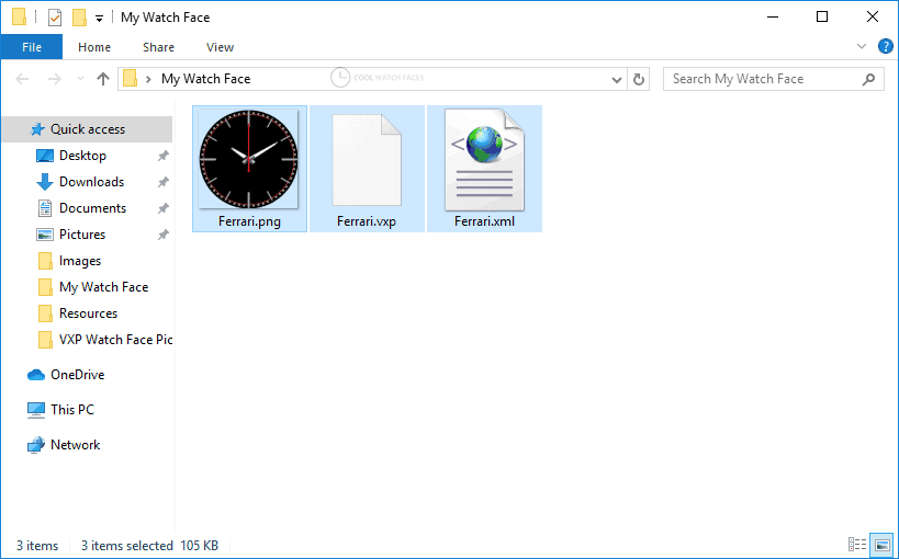 My VXP Watch Face Files